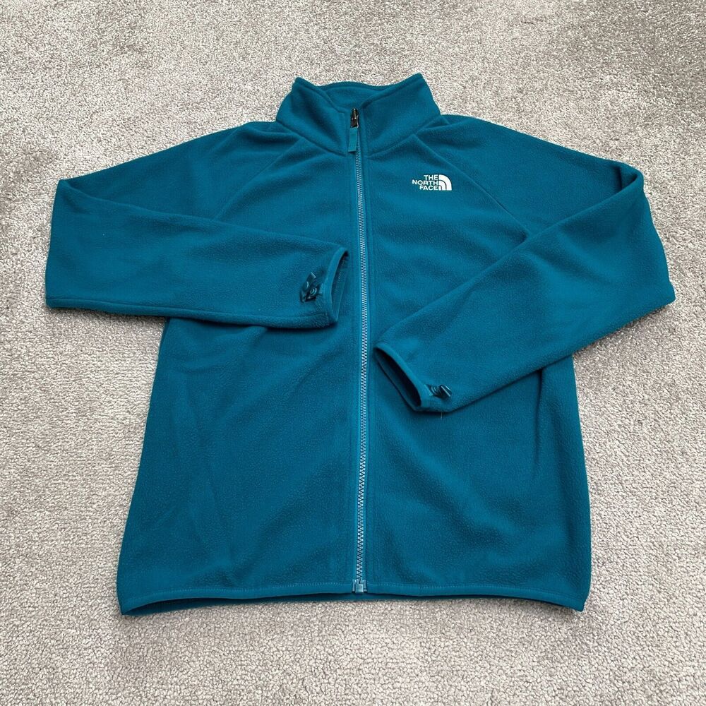 The North Face Khumbu Fleece Jacket Girls Kids Large Teal Blue Full Zip Outdoor